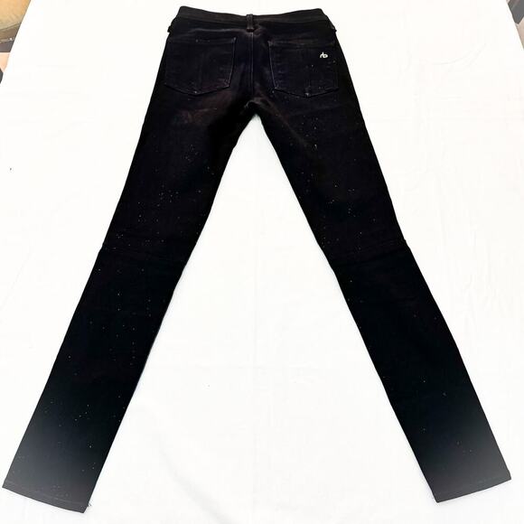 Rag & Bone Skinny Two Toned Textured Denim Jeans Coal Size 25 - Picture 3 of 7